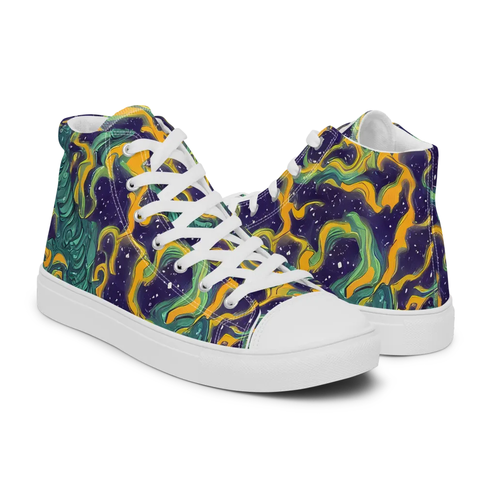 Viridian Eclipse on Men's High Top Canvas Shoes — Right