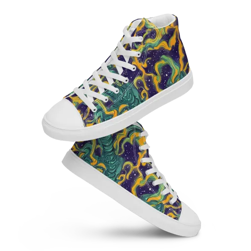 Viridian Eclipse on a Men's High Top Canvas Shoes