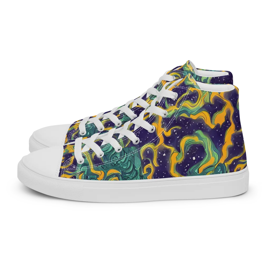 Viridian Eclipse on Women's High Top Canvas Shoes — Left