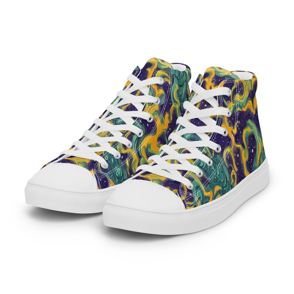 Viridian Eclipse on Women's High Top Canvas Shoes — Left Front