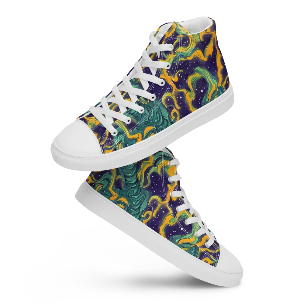 Viridian Eclipse on Women's High Top Canvas Shoes — Front