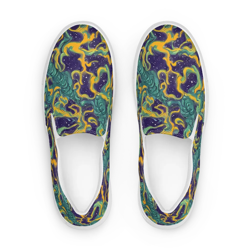 Viridian Eclipse on Men's Slip-On Canvas Shoes — Front