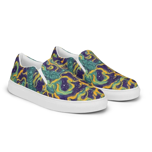 Viridian Eclipse on a Men's Slip-On Canvas Shoes