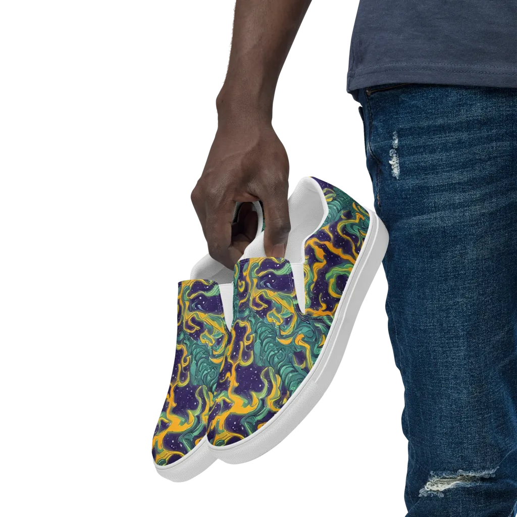 Viridian Eclipse on Men's Slip-On Canvas Shoes — Left Front