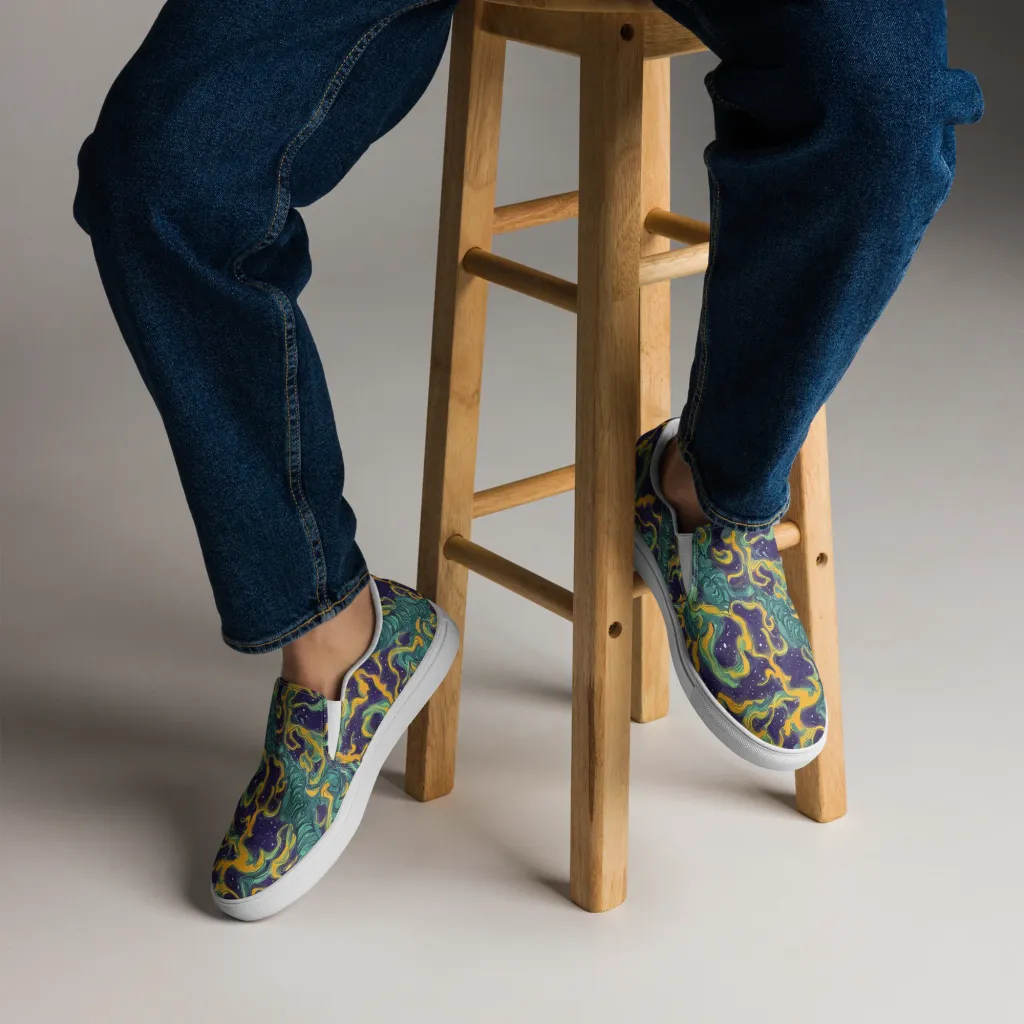 Viridian Eclipse on Men's Slip-On Canvas Shoes — Front