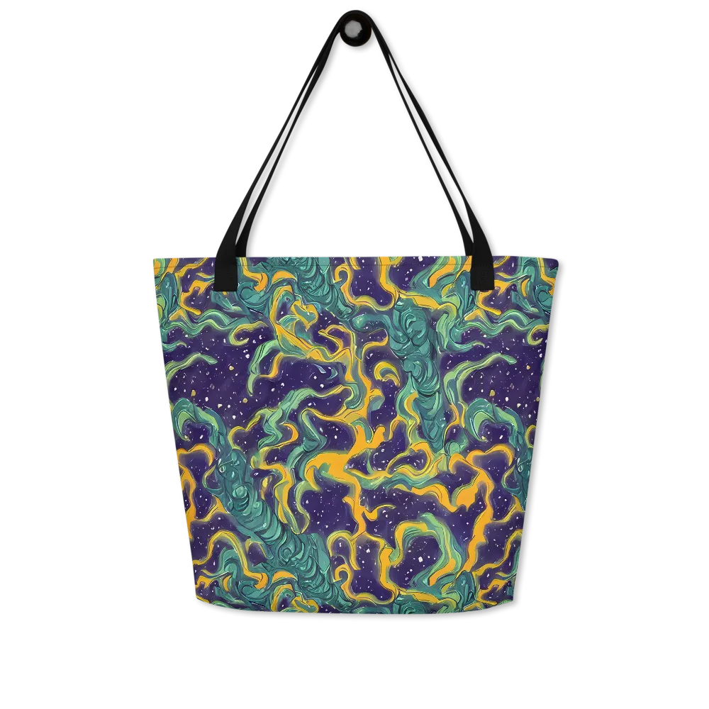 Viridian Eclipse on Large Tote Bag W/ Pocket — Front