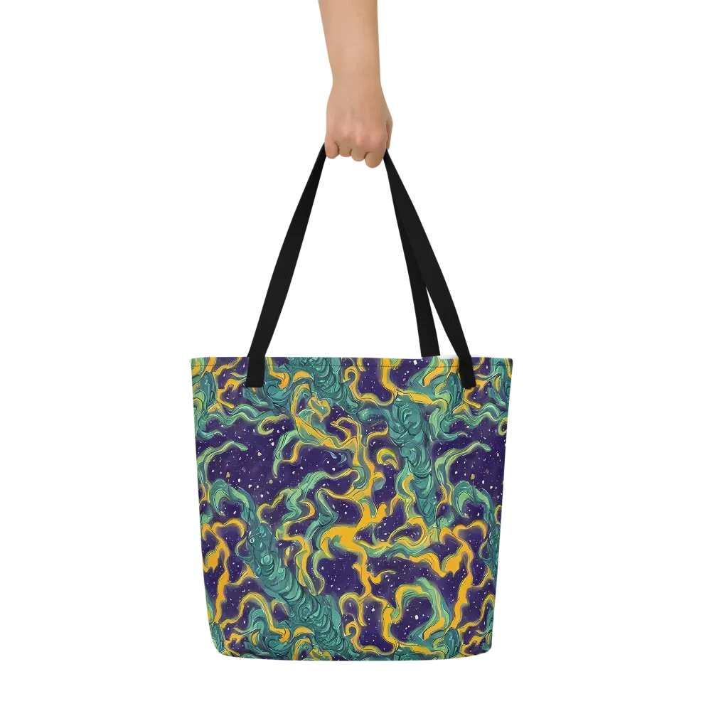 Viridian Eclipse on Large Tote Bag W/ Pocket — Front