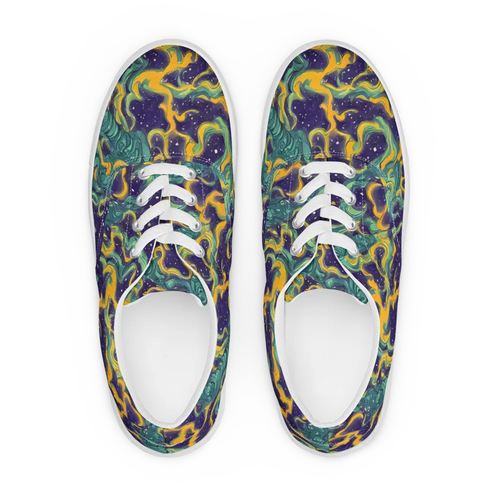 Viridian Eclipse on Men's Lace-Up Canvas Shoes — Front