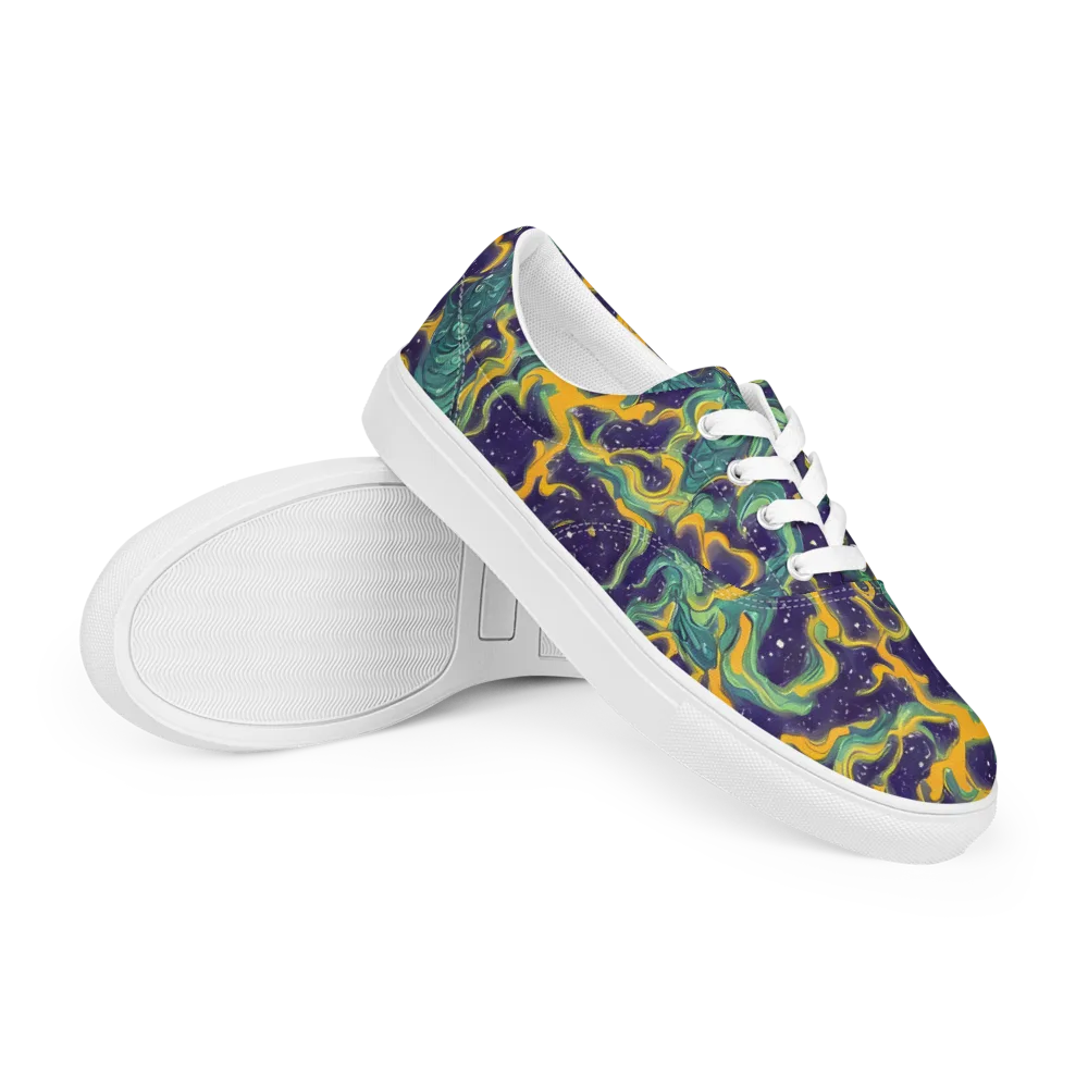 Viridian Eclipse on Men's Lace-Up Canvas Shoes — Right Front