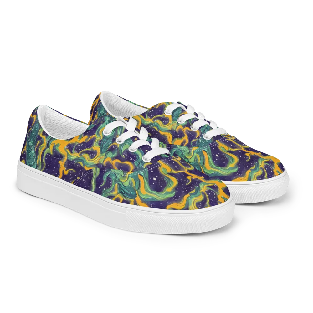 Viridian Eclipse on Men's Lace-Up Canvas Shoes — Right Front