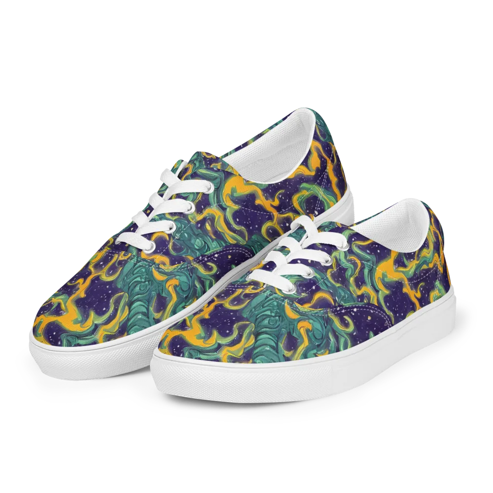Viridian Eclipse on Men's Lace-Up Canvas Shoes — Left Front
