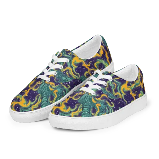 Viridian Eclipse on a Men's Lace-Up Canvas Shoes