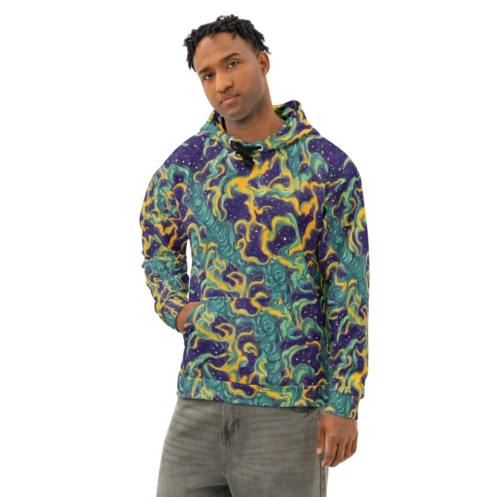 Viridian Eclipse on Cotton Hoodie — Left Front