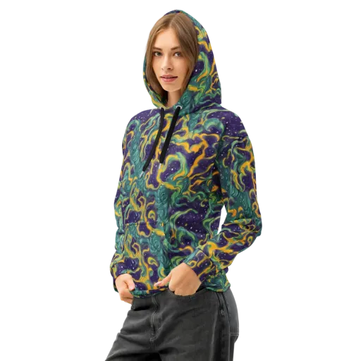 Viridian Eclipse on a Cotton Hoodie