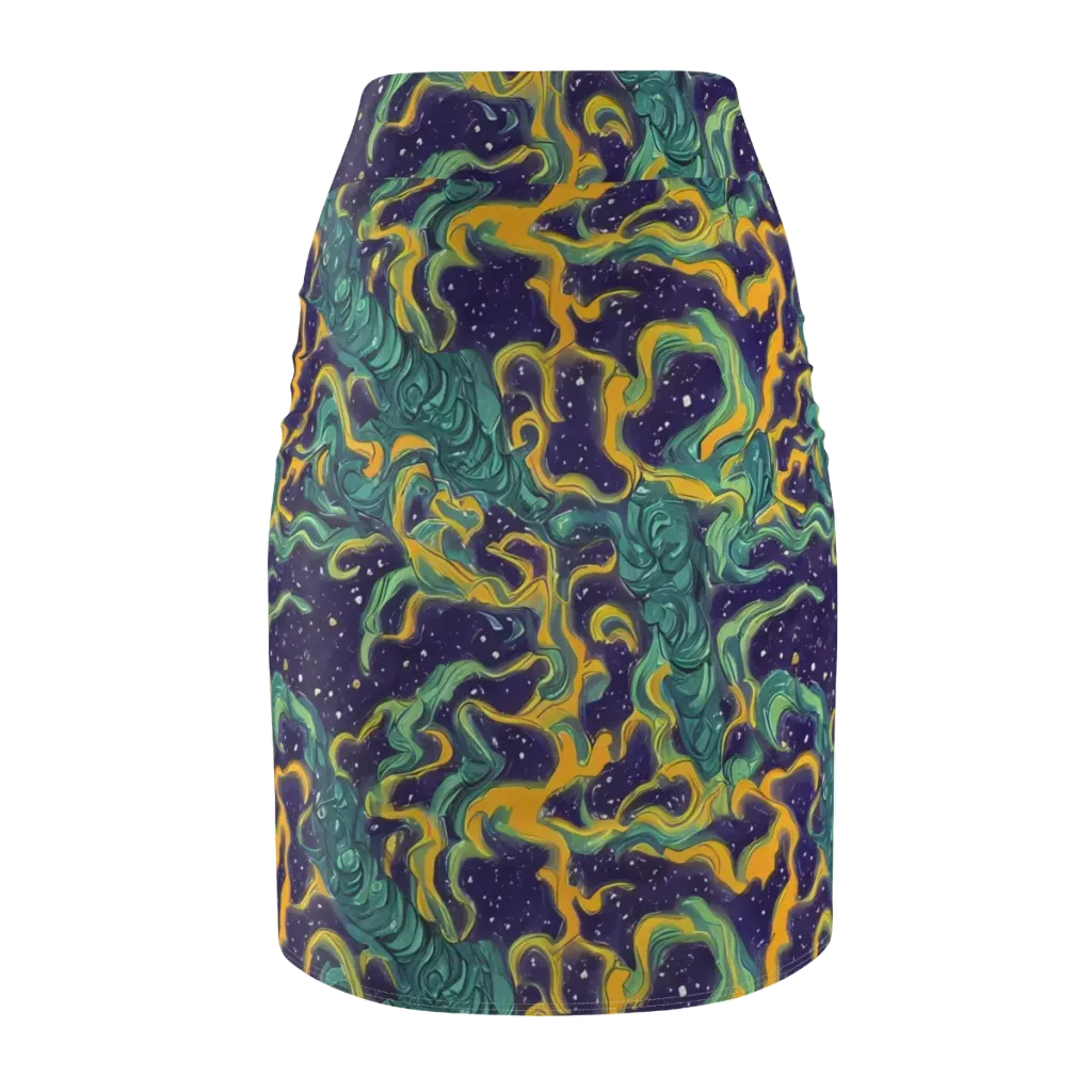 Viridian Eclipse on Pencil Skirt — Back