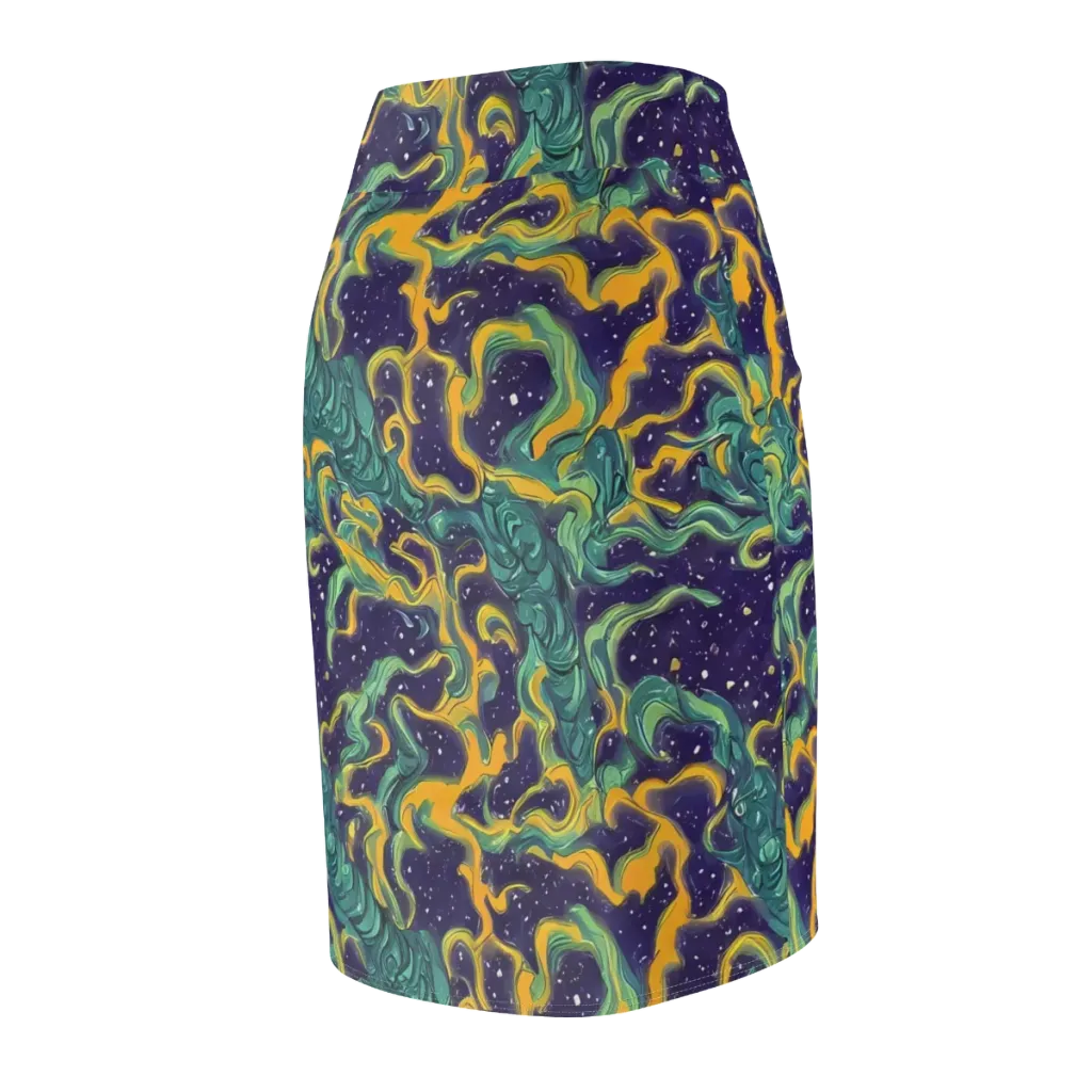 Viridian Eclipse on Pencil Skirt — Back Side