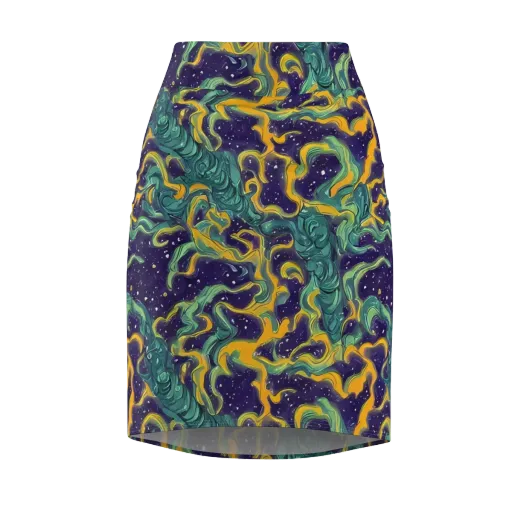 Viridian Eclipse on a Pencil Skirt