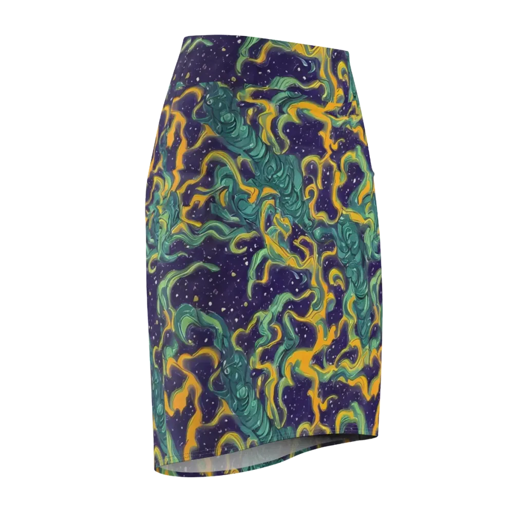 Viridian Eclipse on Pencil Skirt — Front Side