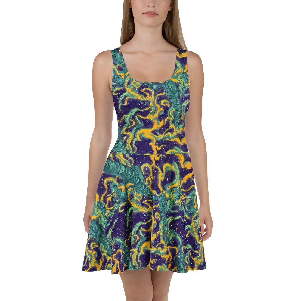 Viridian Eclipse on Skater Dress — Front
