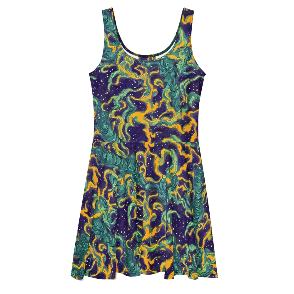 Viridian Eclipse on Skater Dress — Front