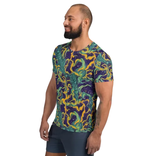 Viridian Eclipse on a Men's Athletic T-Shirt