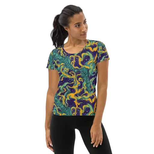 Viridian Eclipse on a Women's Athletic T-Shirt