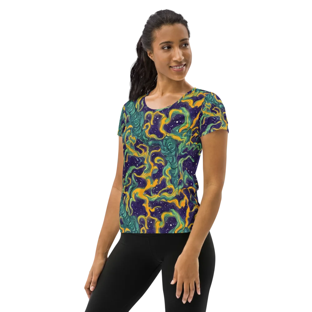 Viridian Eclipse on Women's Athletic T-Shirt — Left