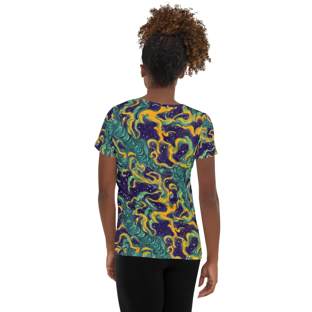 Viridian Eclipse on Women's Athletic T-Shirt — Back