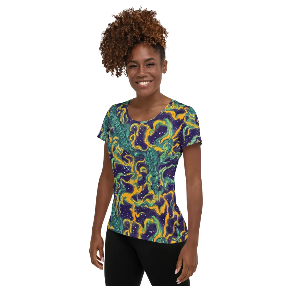 Viridian Eclipse on Women's Athletic T-Shirt — Left