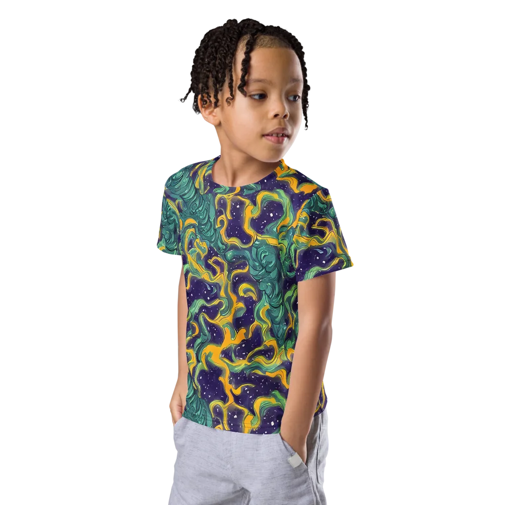 Viridian Eclipse on Kids Crew Neck T-Shirt — Left Front