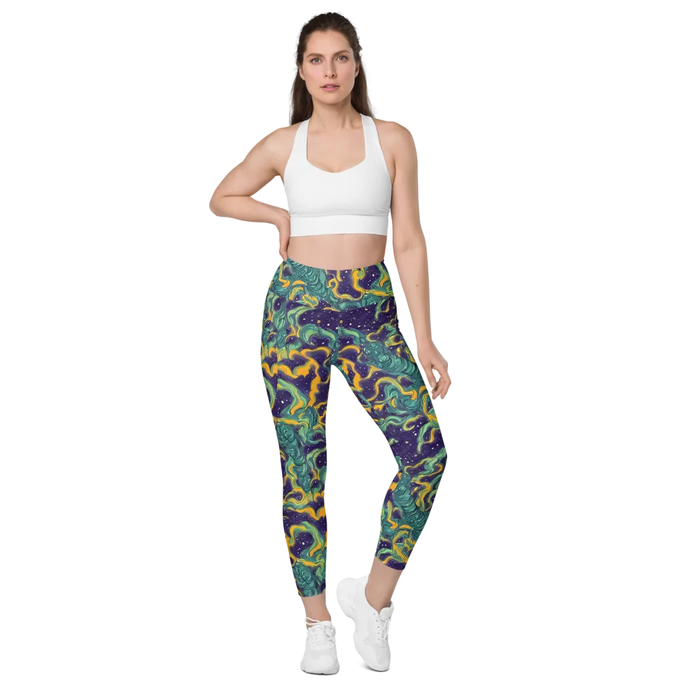 Viridian Eclipse on Leggings with Pockets — Front
