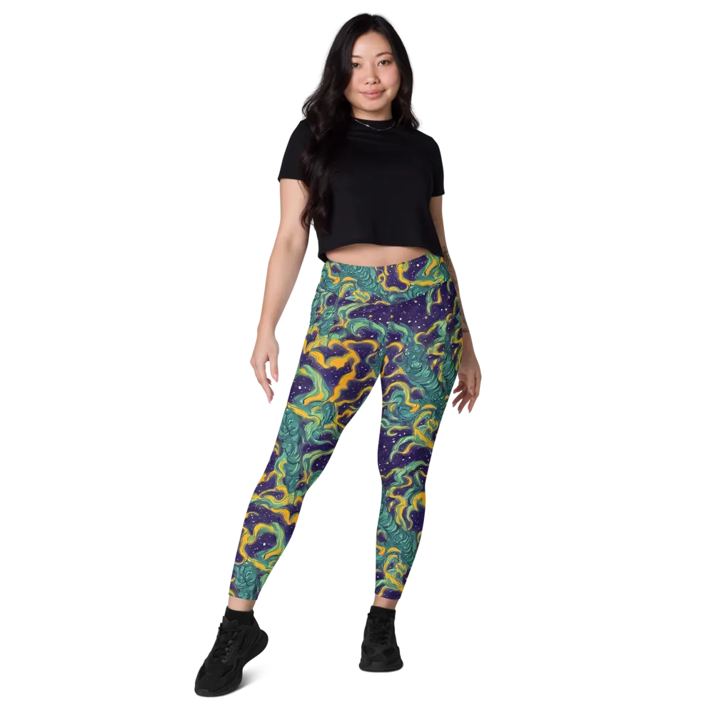 Viridian Eclipse on Leggings with Pockets — Front