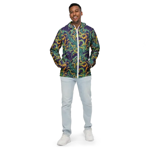 Viridian Eclipse on a Men's Windbreaker