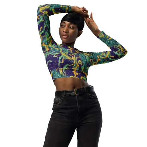 Viridian Eclipse on a Long Sleeve Crop Top