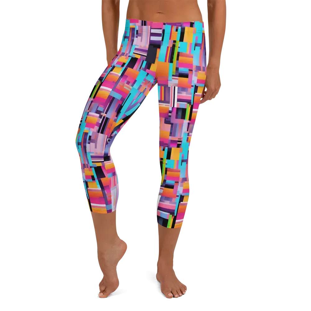 Chromatic Circuit on Capri Leggings — Front