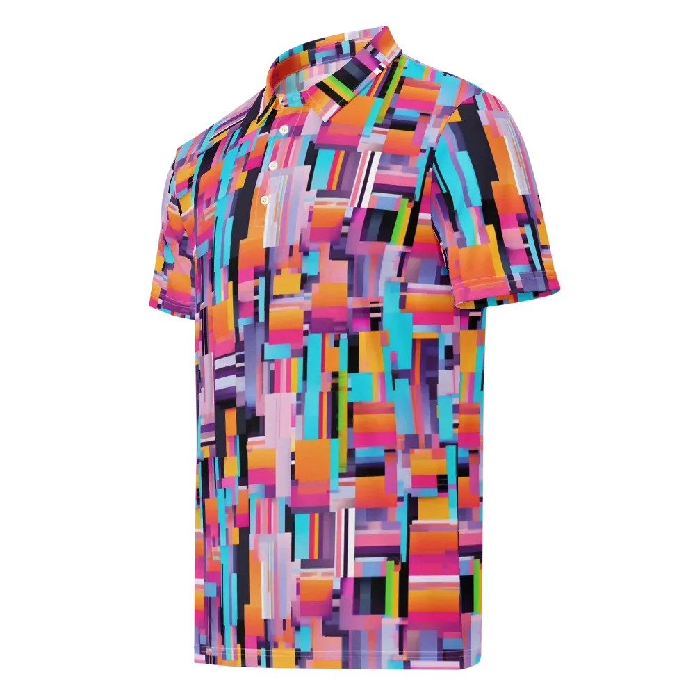 Chromatic Circuit on Men's Slim Fit Polo Shirt — Left Front