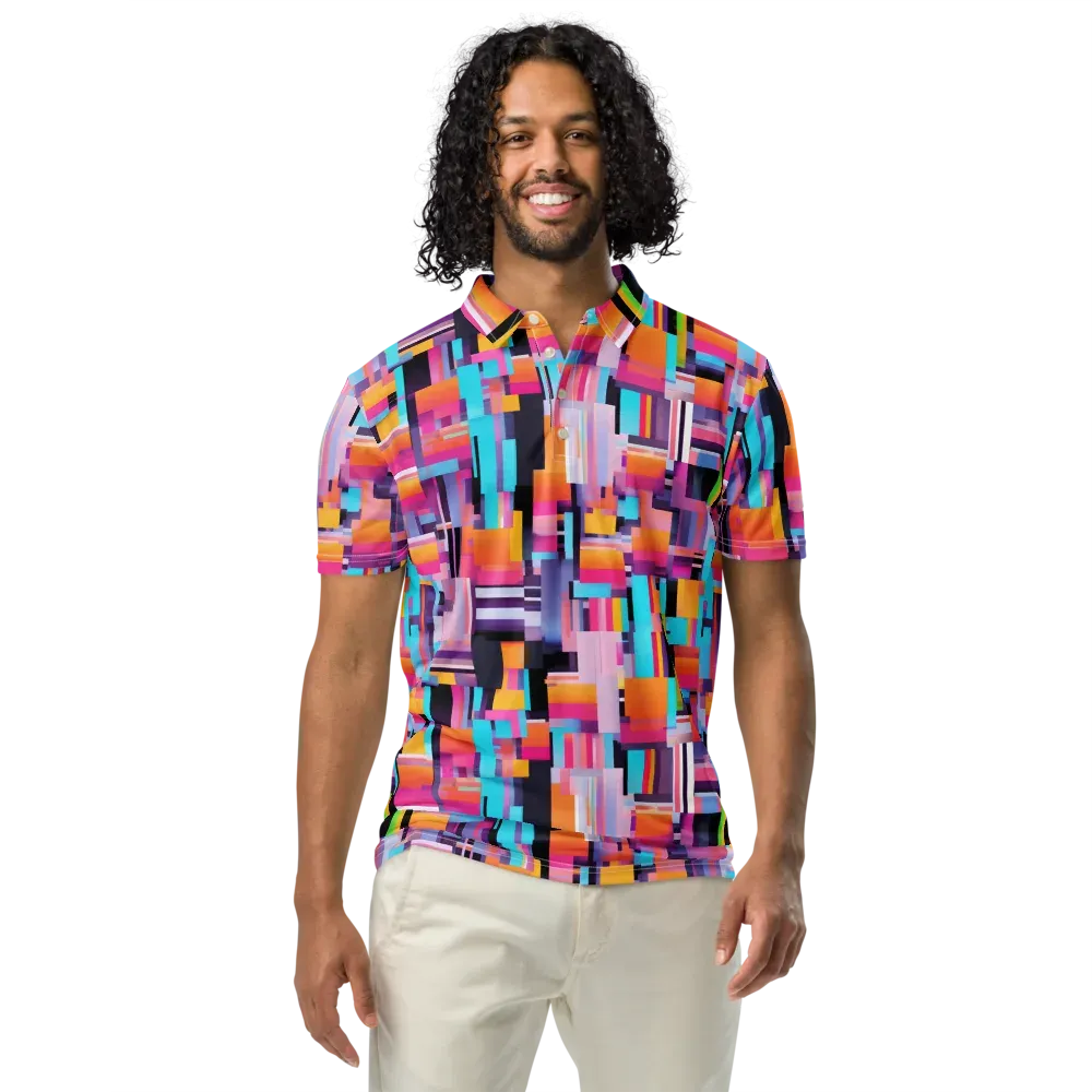 Chromatic Circuit on Men's Slim Fit Polo Shirt — Front