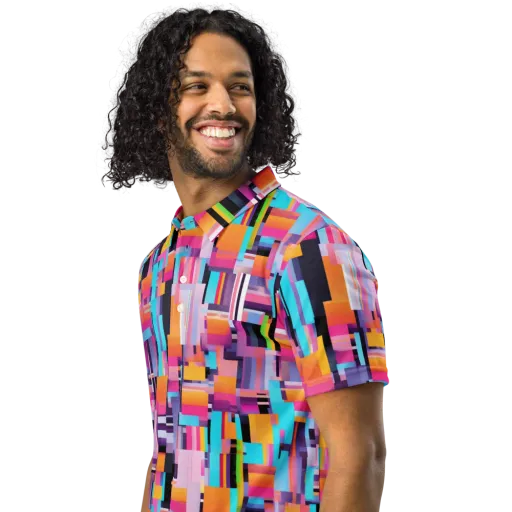 Chromatic Circuit on a Men's Slim Fit Polo Shirt