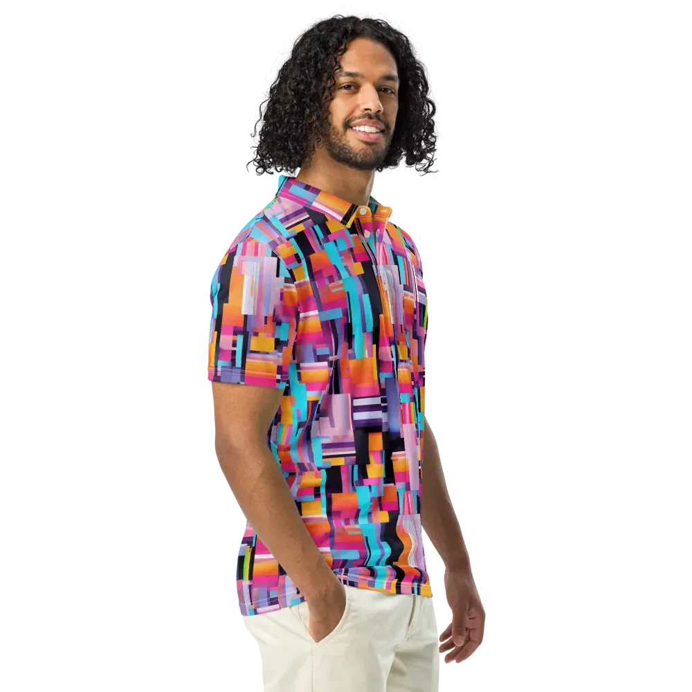 Chromatic Circuit on Men's Slim Fit Polo Shirt — Right Front
