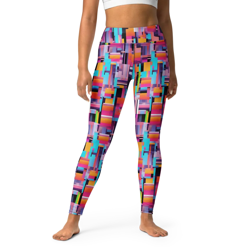 Chromatic Circuit on Yoga Leggings — Front