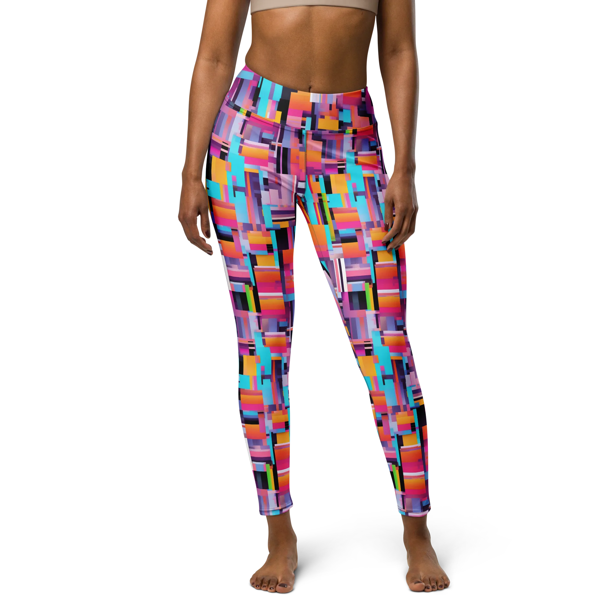 Chromatic Circuit on Yoga Leggings — Front