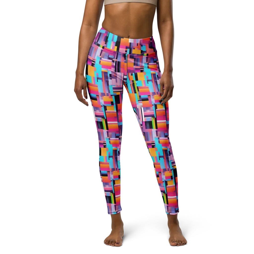 Chromatic Circuit on Yoga Leggings — Front
