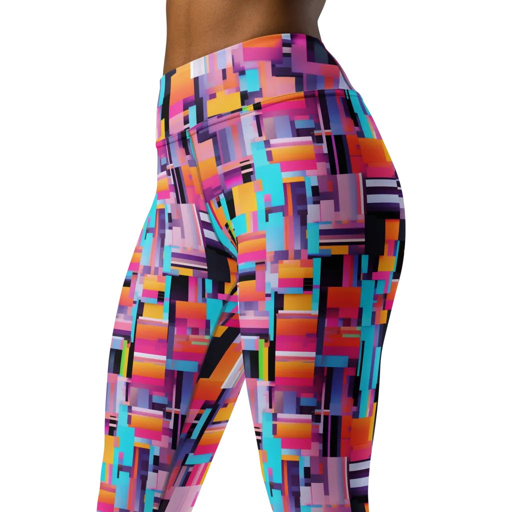 Chromatic Circuit on Yoga Leggings — Left Front
