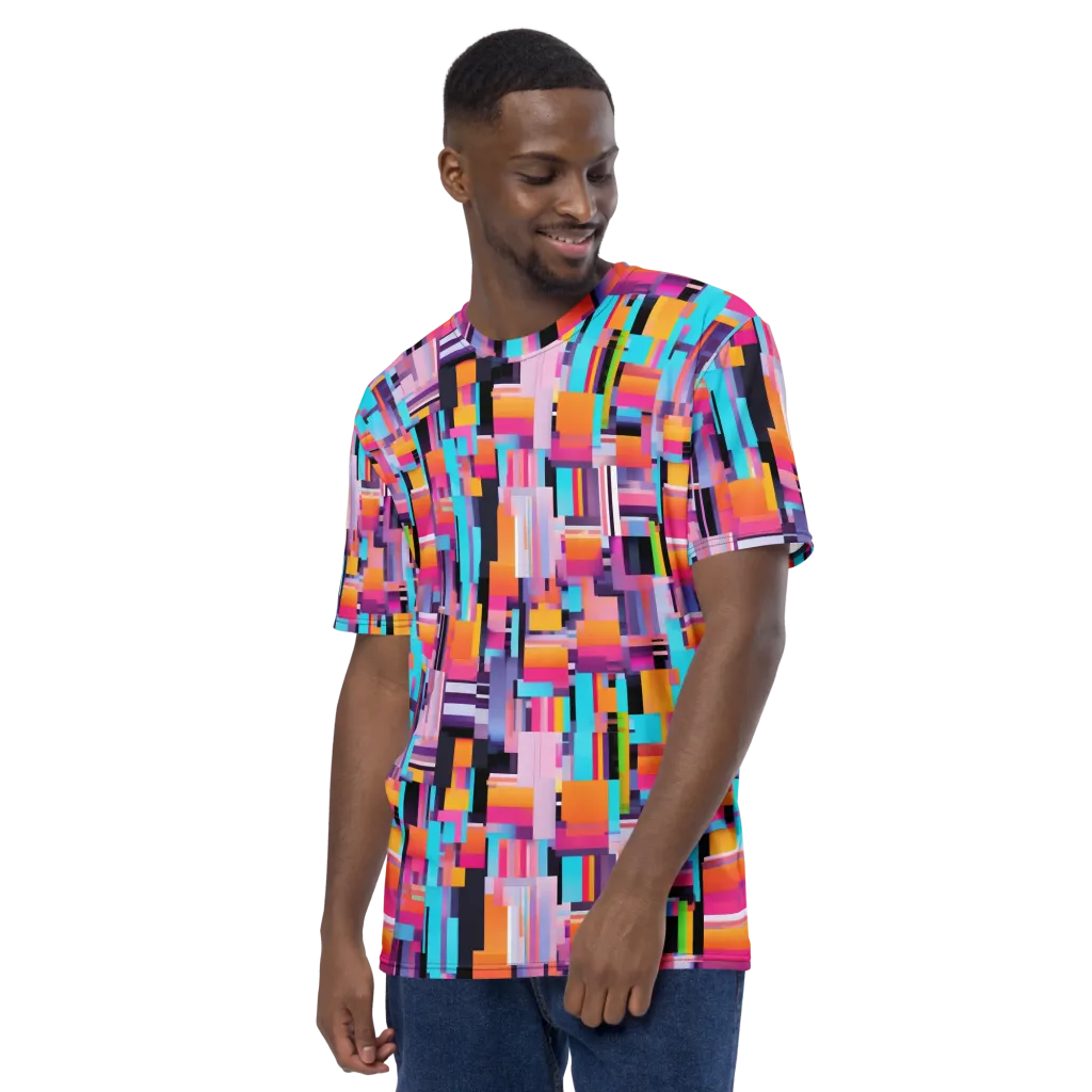 Chromatic Circuit on Men's Crew Neck T-Shirt — Left