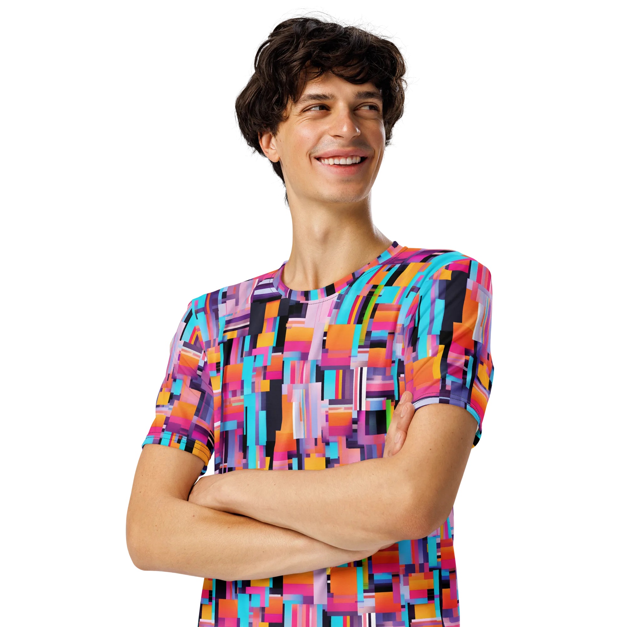 Chromatic Circuit on Men's Crew Neck T-Shirt — Left Front