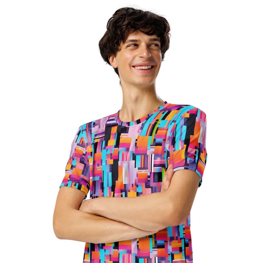 Chromatic Circuit on Men's Crew Neck T-Shirt — Left Front