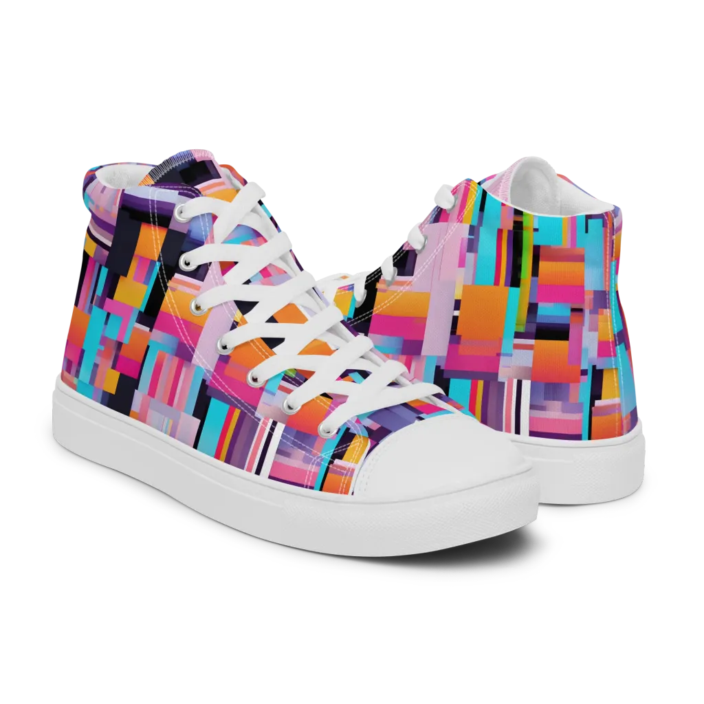 Chromatic Circuit on Men's High Top Canvas Shoes — Right