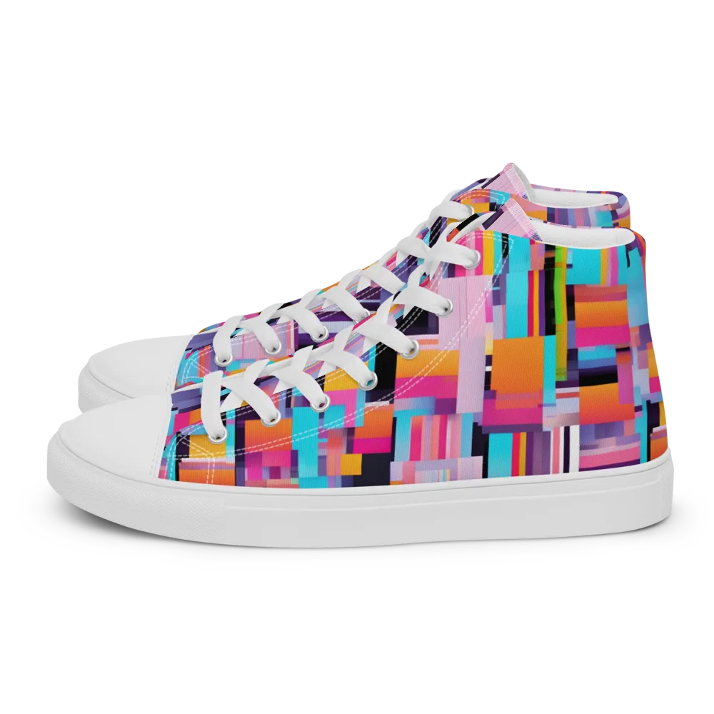 Chromatic Circuit on Women's High Top Canvas Shoes — Left