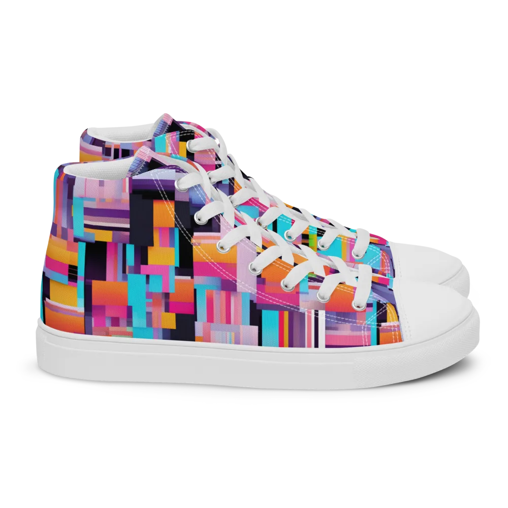 Chromatic Circuit on Women's High Top Canvas Shoes — Right