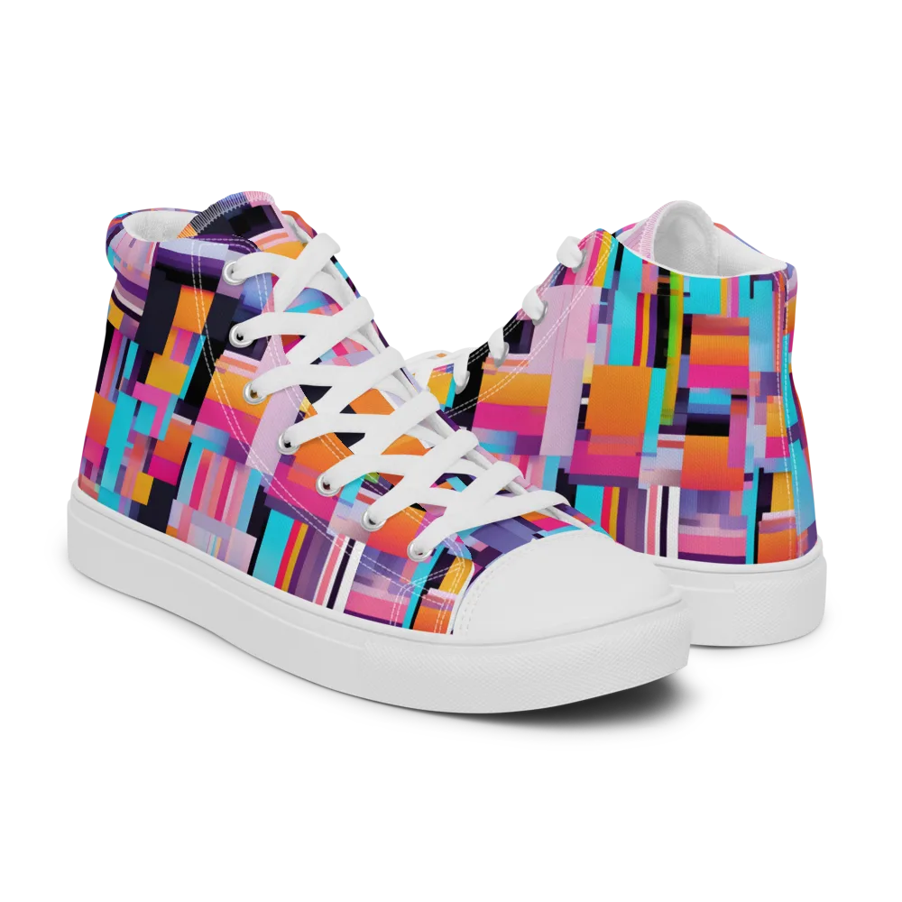 Chromatic Circuit on Women's High Top Canvas Shoes — Right